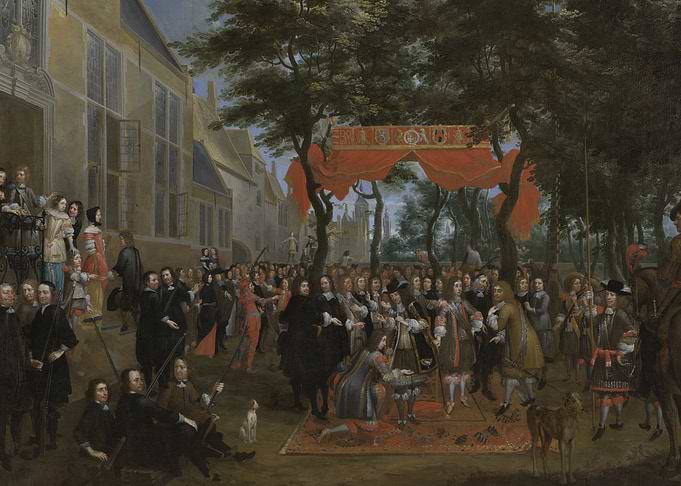 Royal Ceremony in a Courtyard