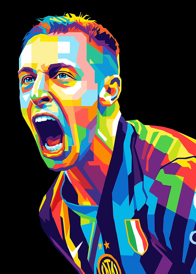 Colorful Soccer Player Portrait