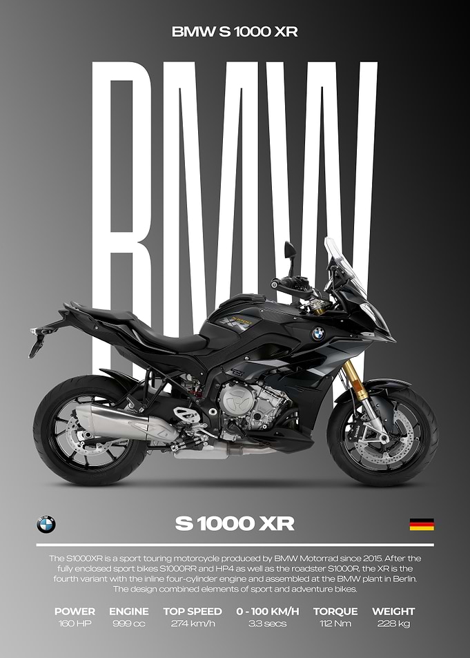 BMW S 1000 XR Motorcycle Poster