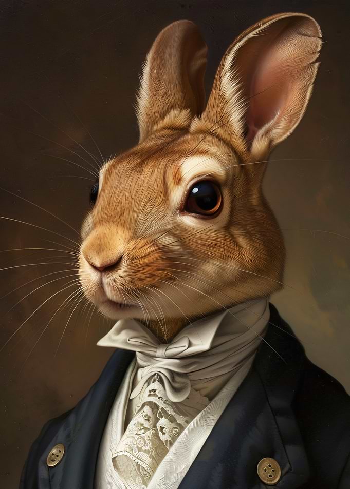 Portrait of a Rabbit in Formal Attire