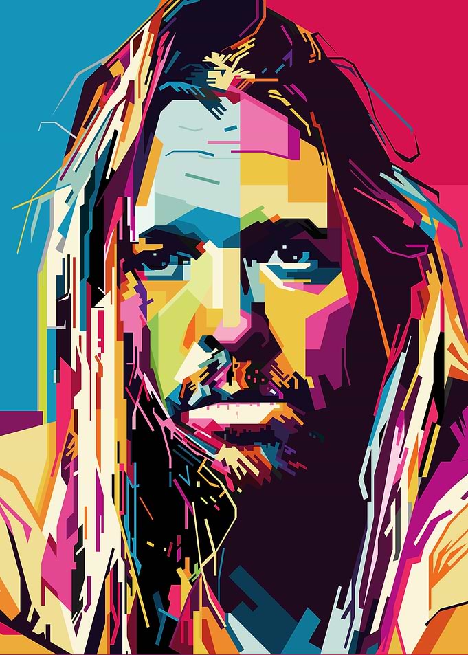 Colorful WPAP Portrait of a Man