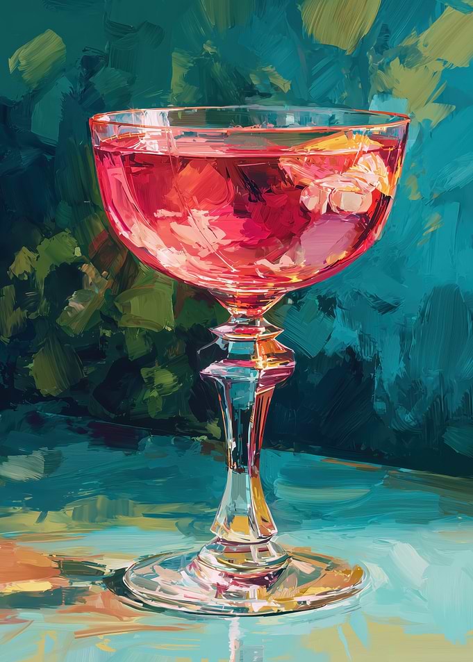 Vibrant Cocktail in a Coupe Glass