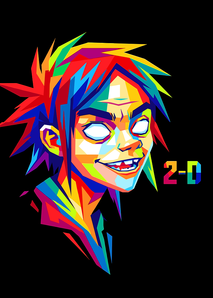 2-D Gorillaz Pop Art Portrait