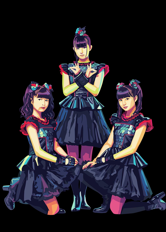 BABYMETAL Trio in Black and Red Outfits