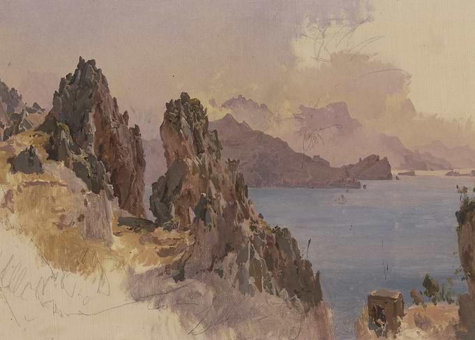 Rocky Coastline Overlooking the Sea
