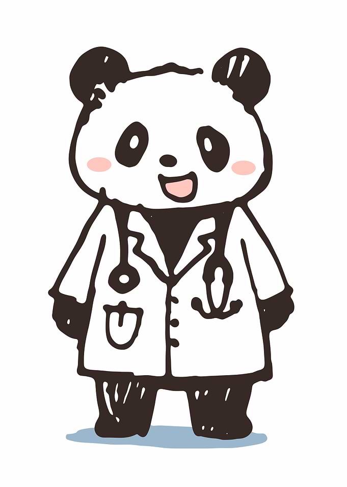 Cute Panda Doctor with Stethoscope