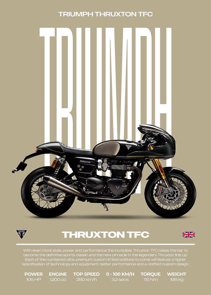 Triumph Thruxton TFC Motorcycle Poster