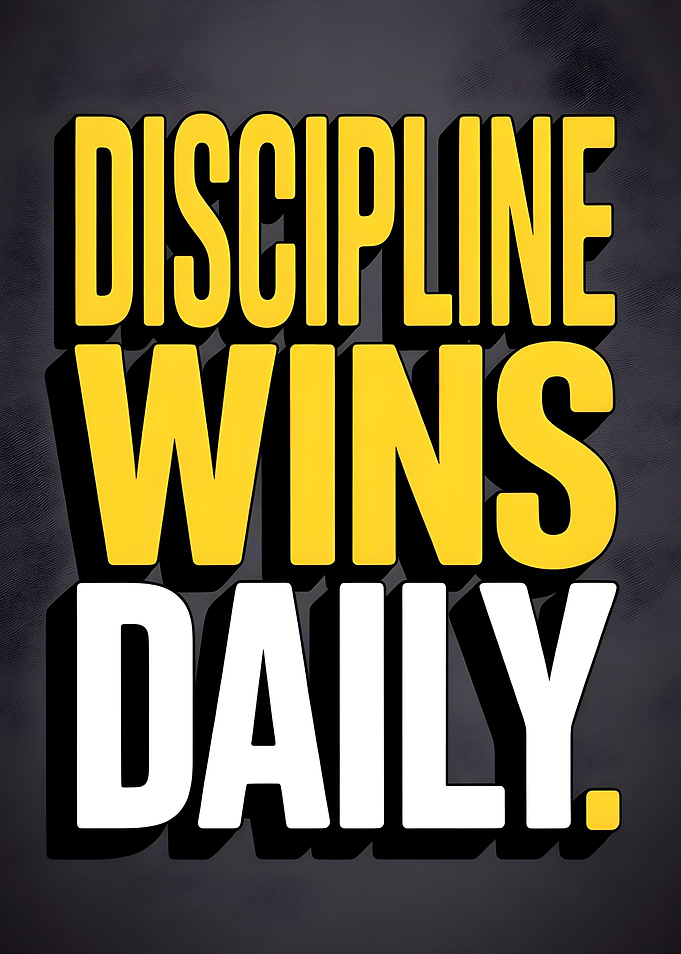 Discipline Wins Daily motivational text