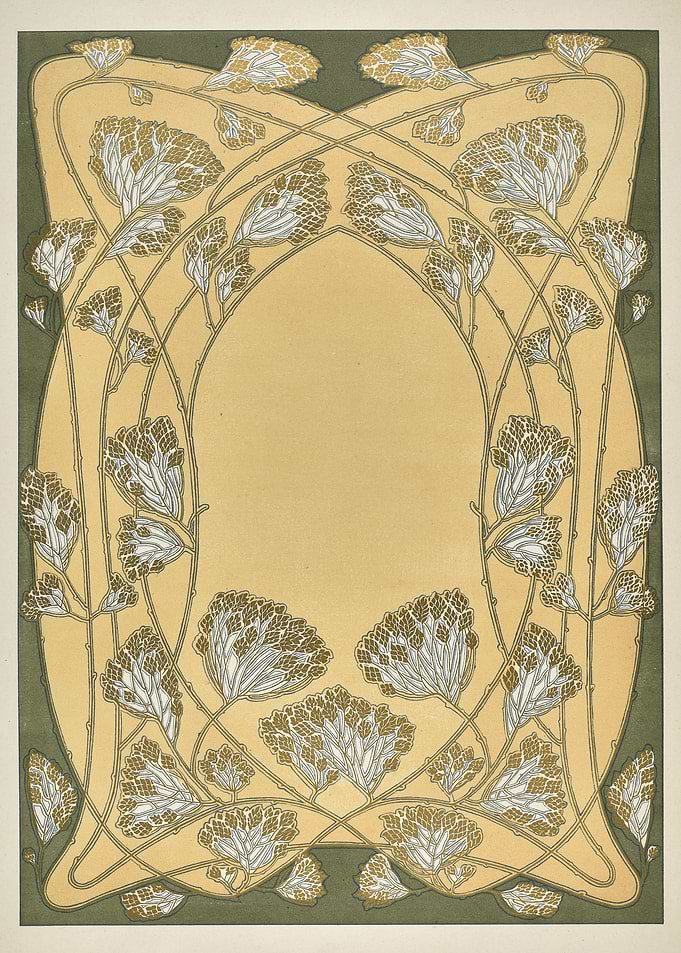 Art Nouveau Floral Border Design