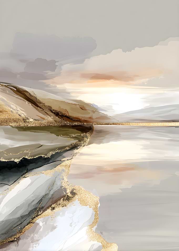 Abstract Landscape with Gold Accents
