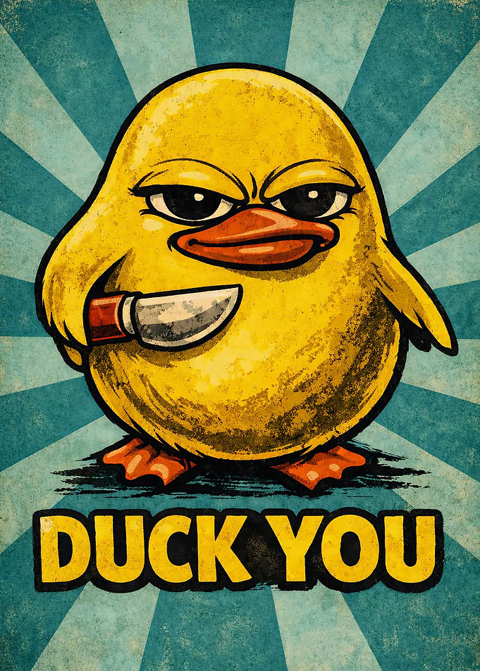 Aggressive Duck with Knife