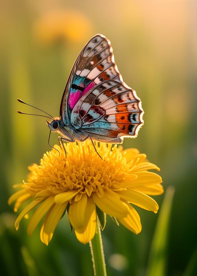 Butterfly on a yellow flower
