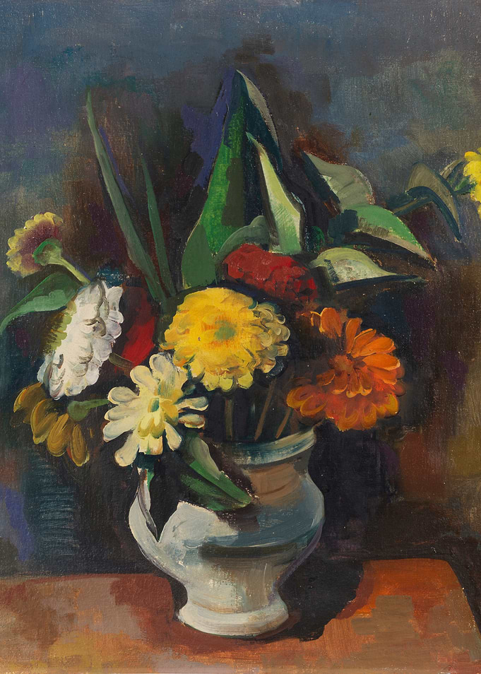 Vase of Colorful Flowers