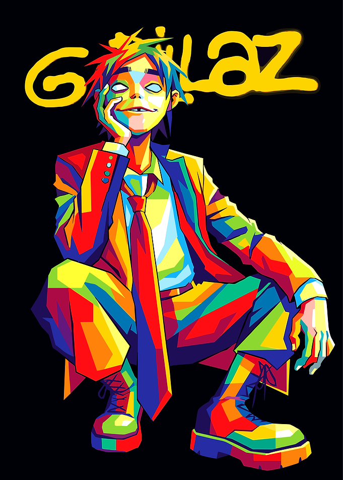 Gorillaz Character in Pop Art Style