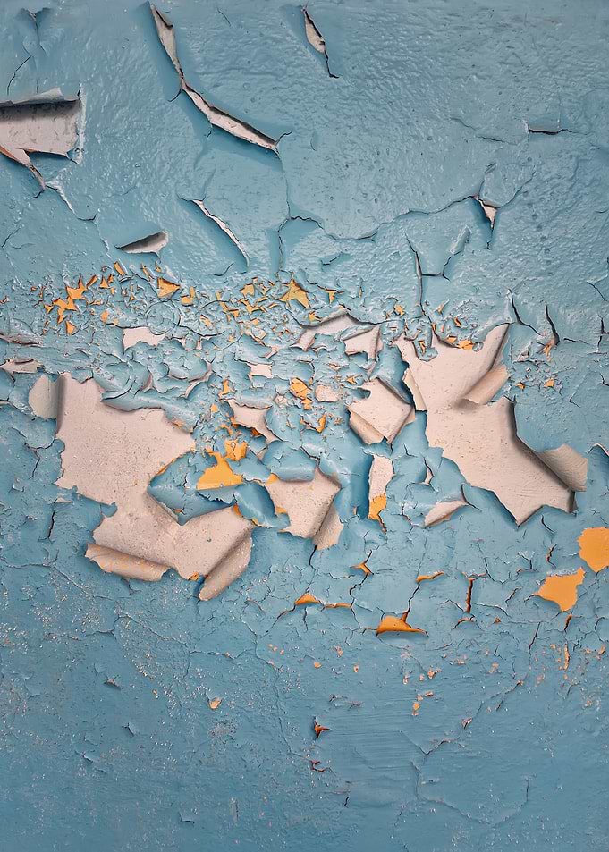Peeling Blue and Yellow Paint Texture