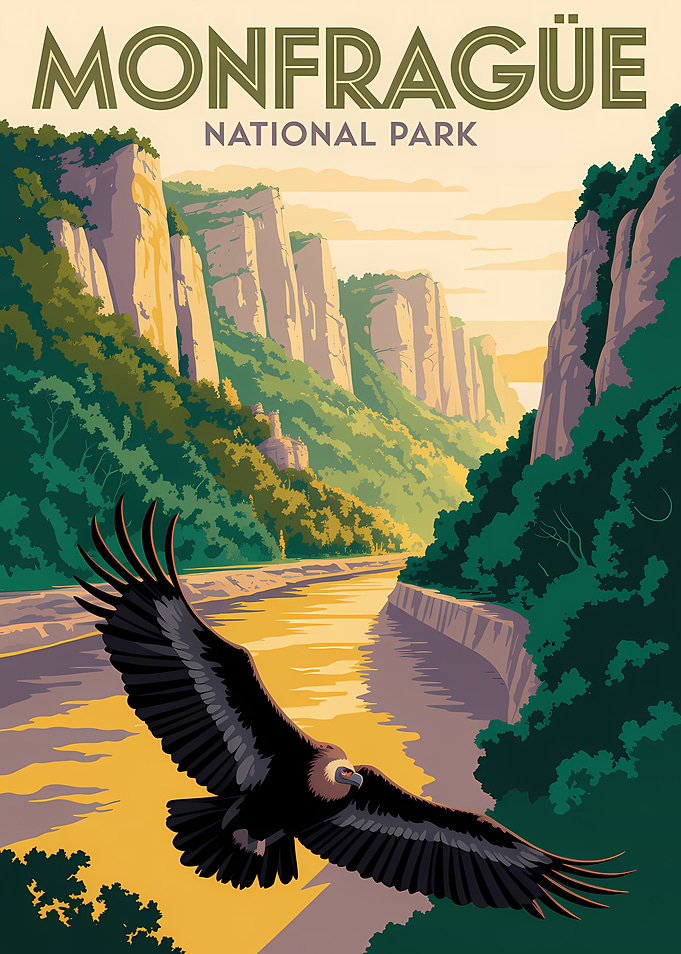 Monfragüe National Park Vintage Poster