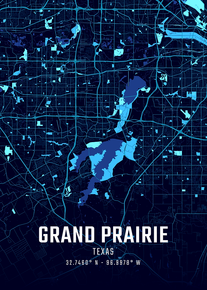Grand Prairie Texas Midnight City Map