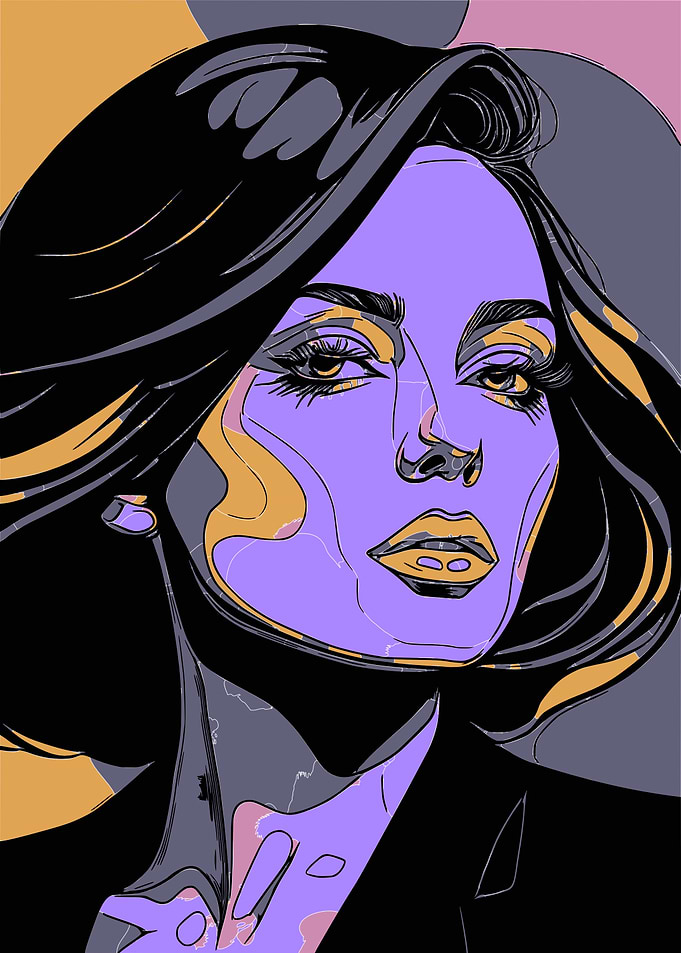 Geometric Pop Art Portrait of a Woman