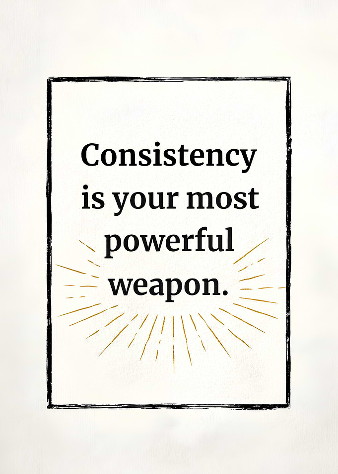 Consistency Is Your Most Powerful Weapon Motivational Quote