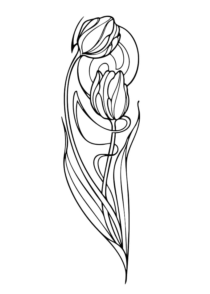 Art Nouveau Tulips Illustration