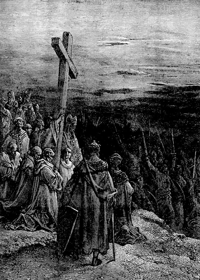 The True Cross Gustave Dore Crusades Engraving