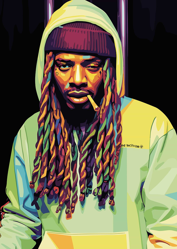 Portrait of a man with dreadlocks