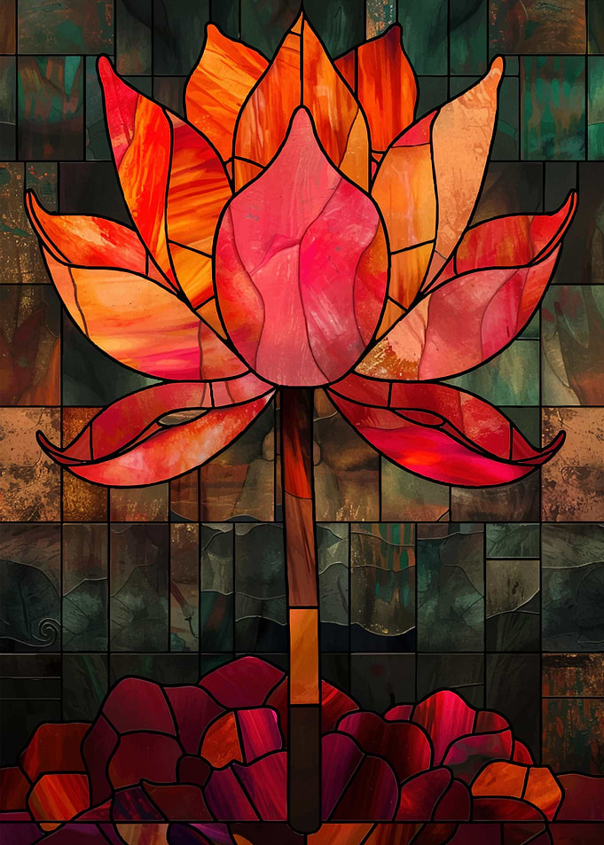 Stained Glass Lotus Flower