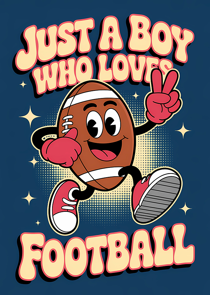 Cartoon Football Player with Text