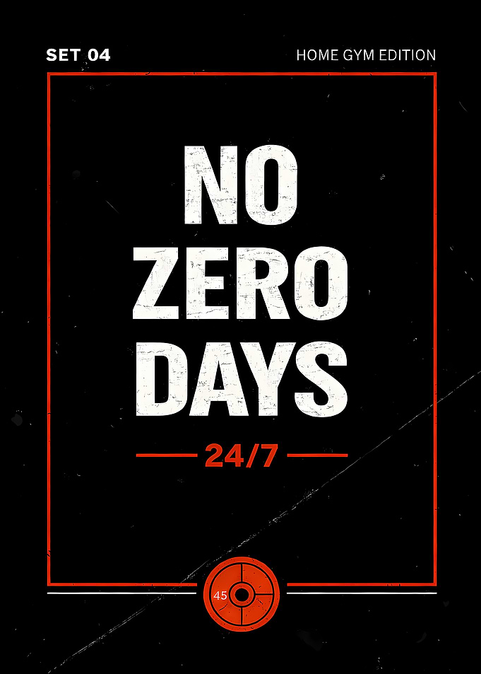 No Zero Days – Consistency Gym Poster (Home Gym Edition)