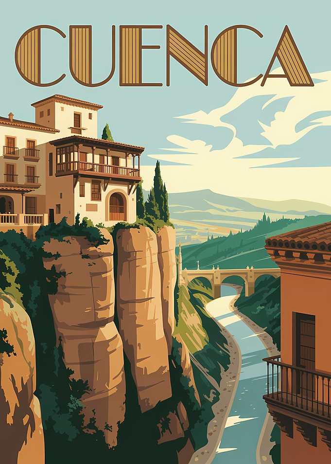 Cuenca Vintage Travel Poster