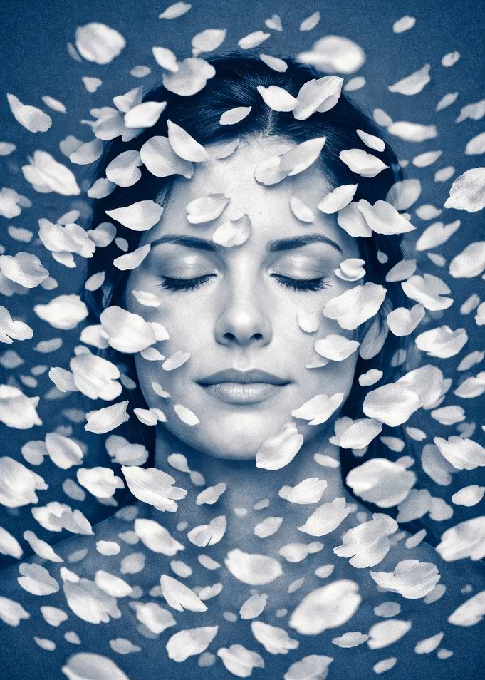 Woman with Flower Petals