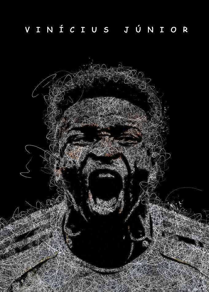 Vinicius Junior Screaming Portrait