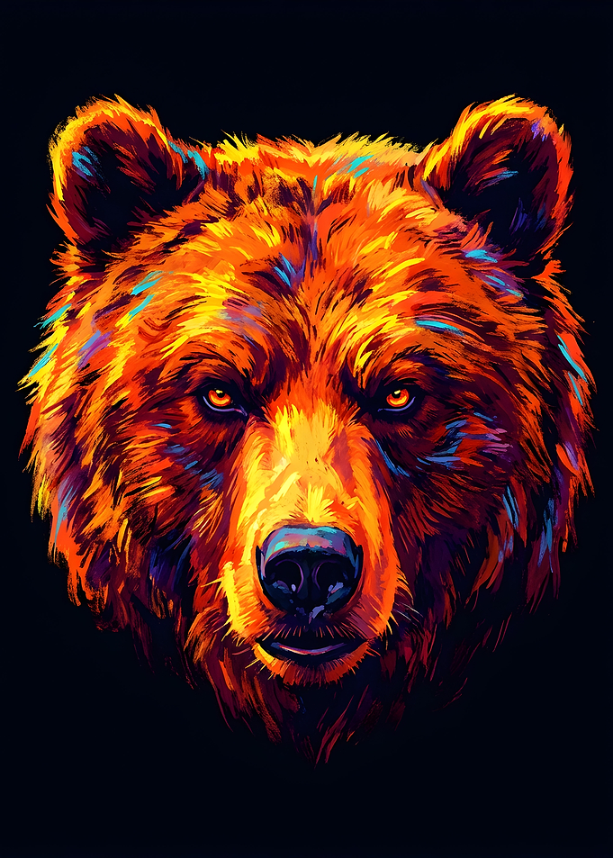 Vibrant Bear Portrait