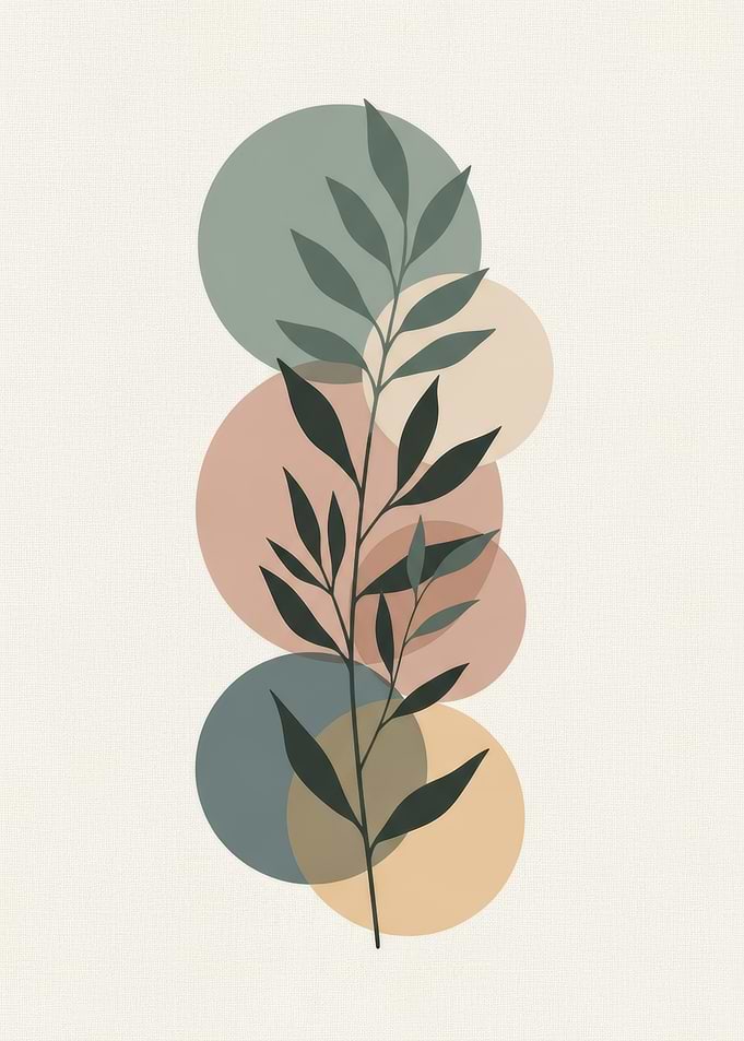 Botanical Abstract with Circles