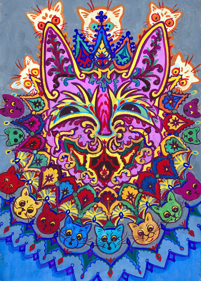 Colorful Cat Mandala Painting
