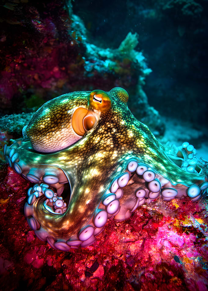 Octopus on Coral Reef