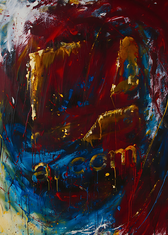 Abstract Painting with Text