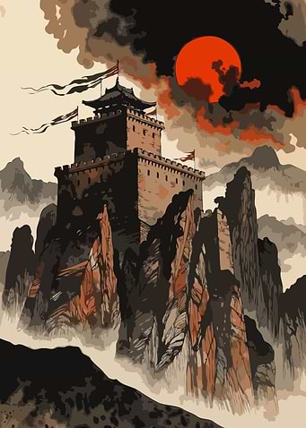Ancient Fortress on a Mountain Peak
