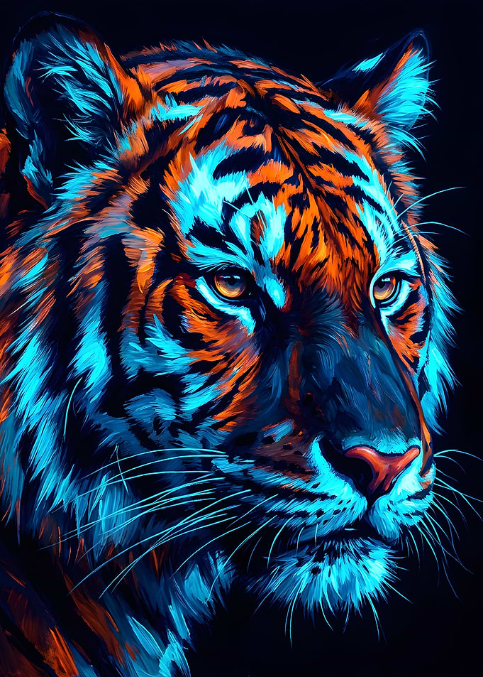 Neon Tiger Portrait