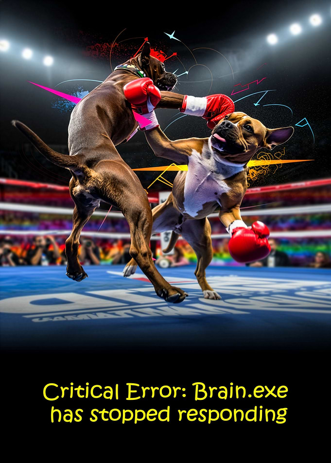 Dogs Boxing with Critical Error Message