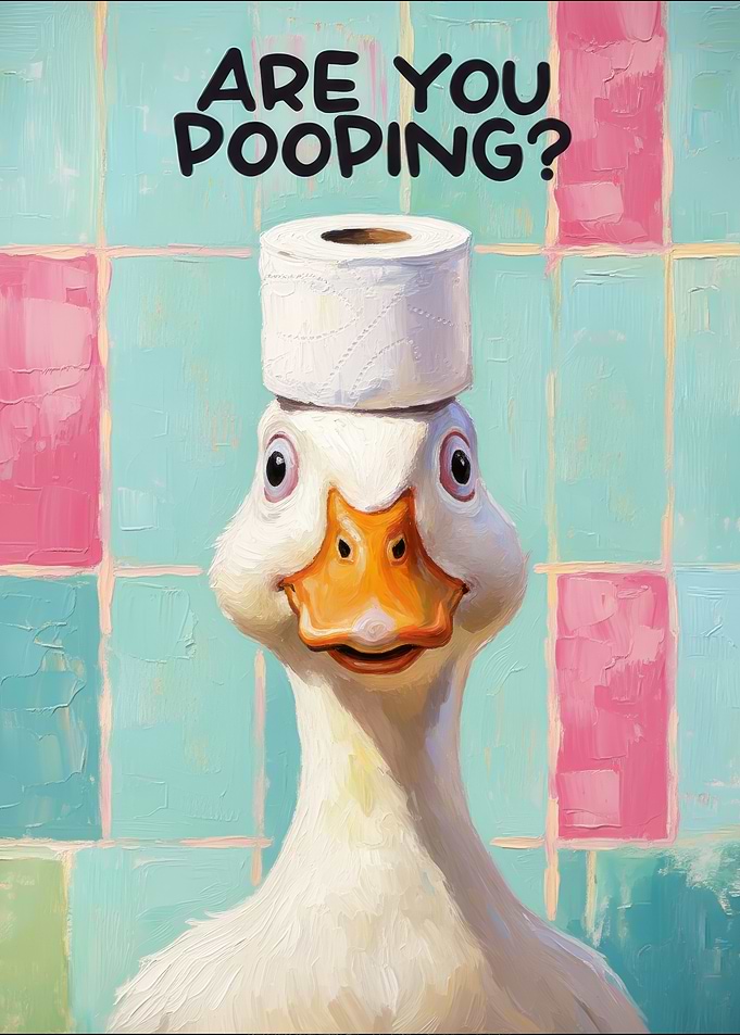 funny duck with Toilet Paper