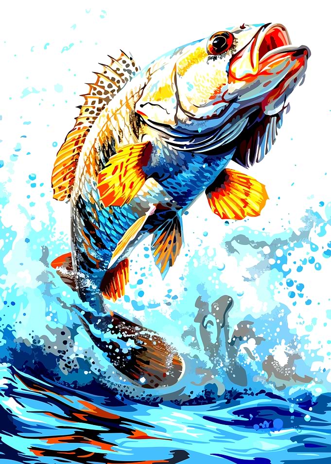 Jumping Fish in Water