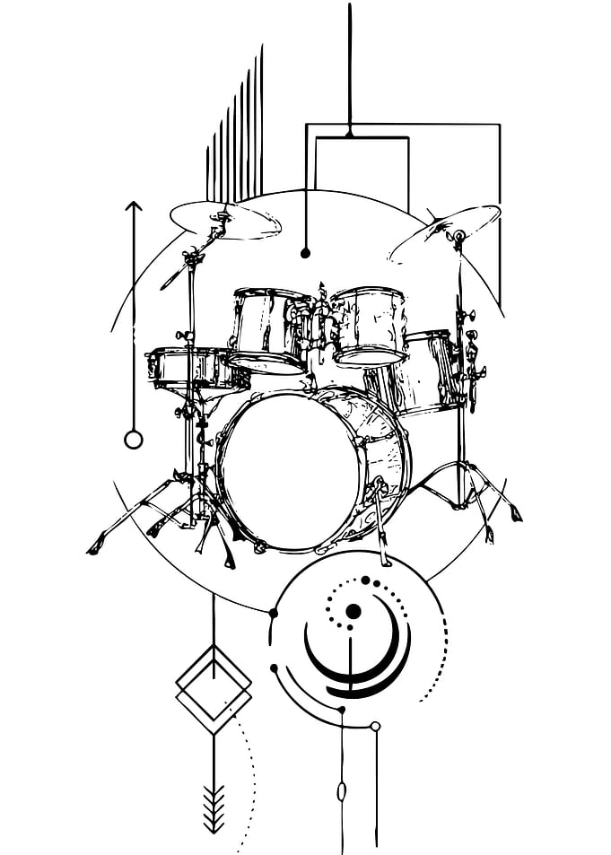 Geometric Drum Set Illustration