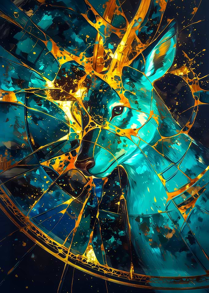 Abstract Teal Deer