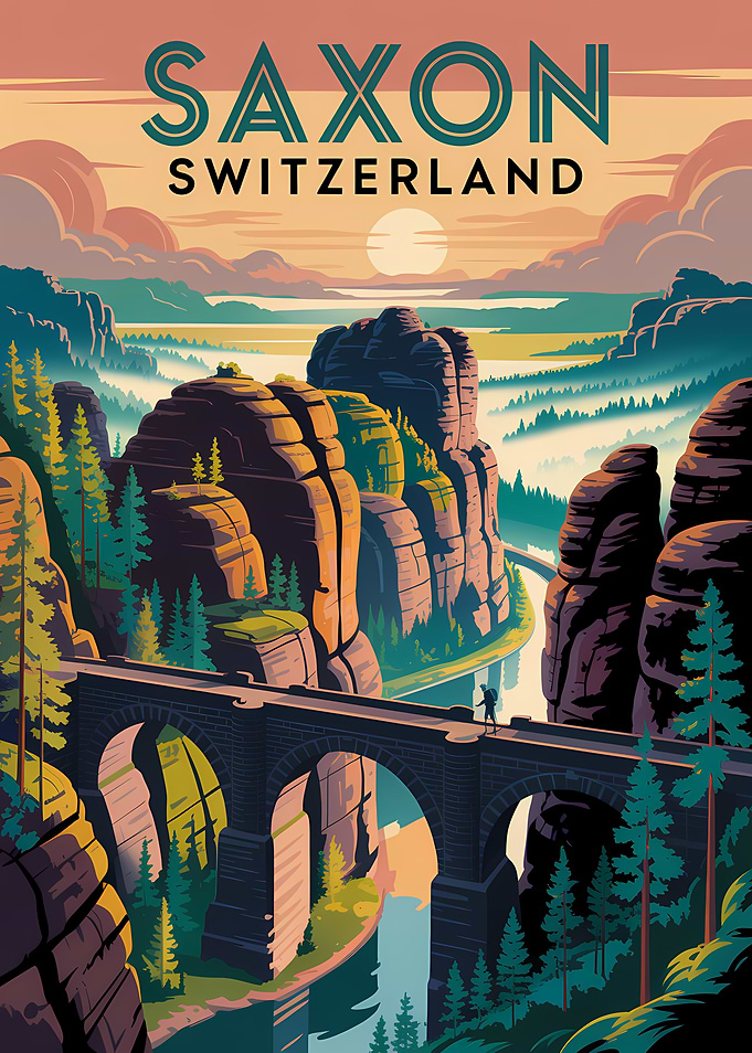 Saxon Switzerland Travel Poster