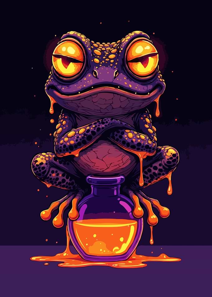 Psychedelic Frog Potion Art