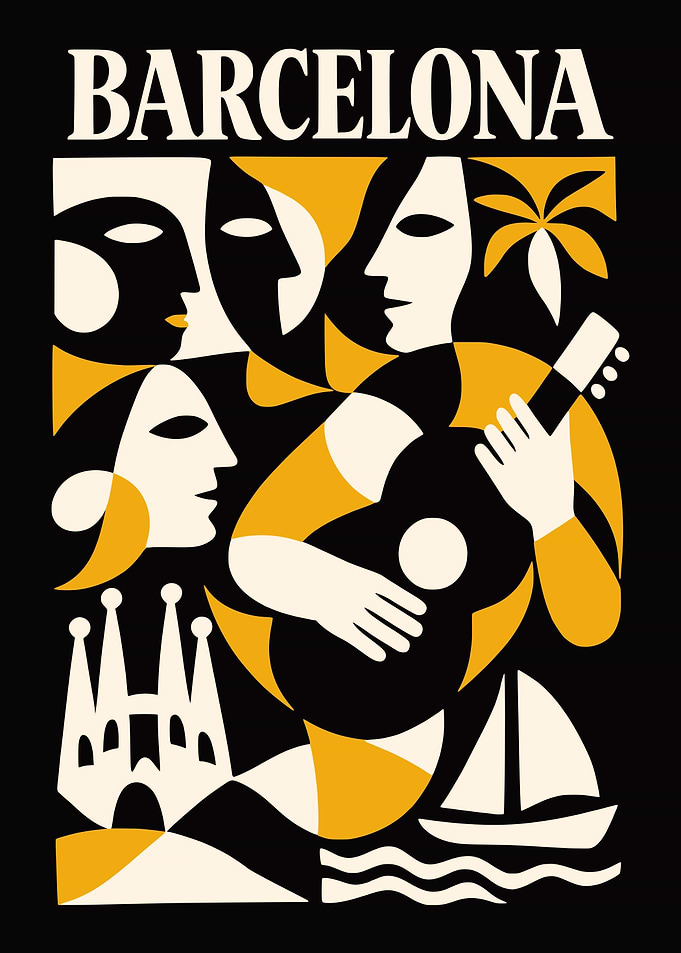 Barcelona Travel Poster