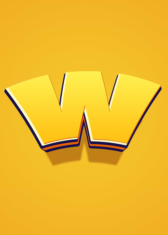 3D Yellow Letter W