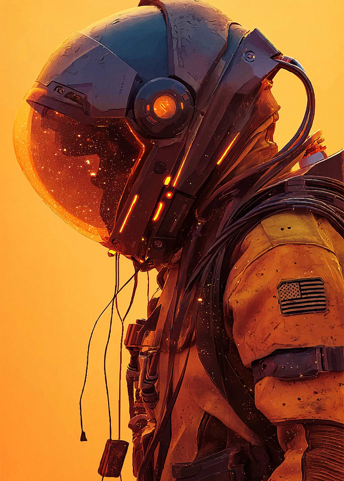 Astronaut in a Sci-Fi Suit