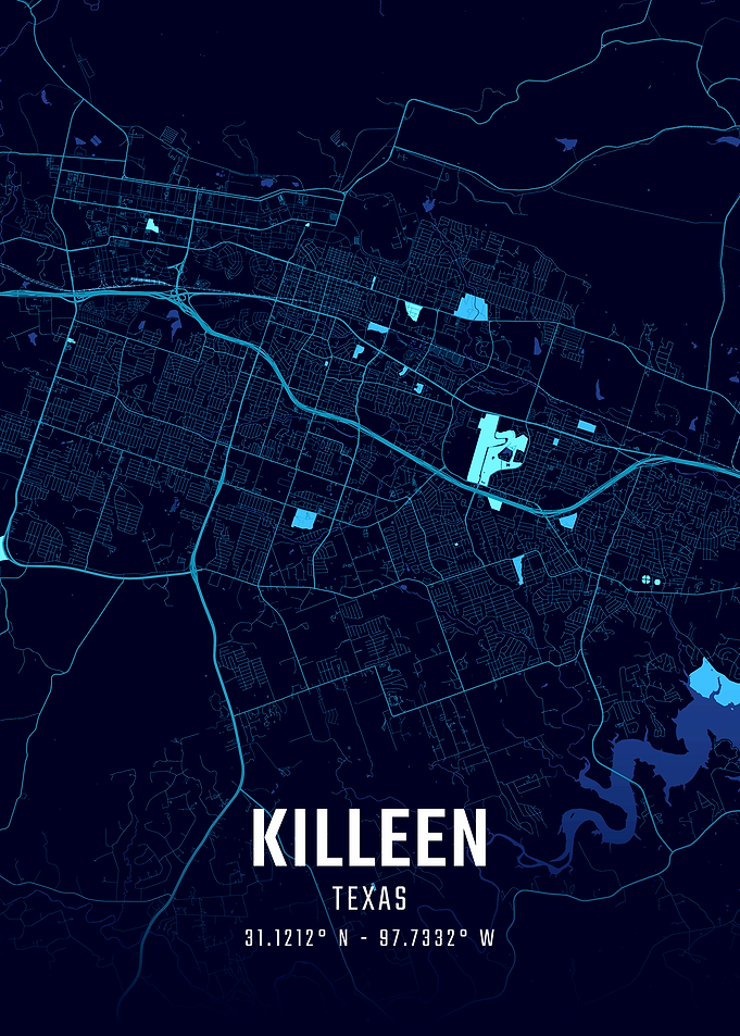 Killeen Texas Midnight City Map